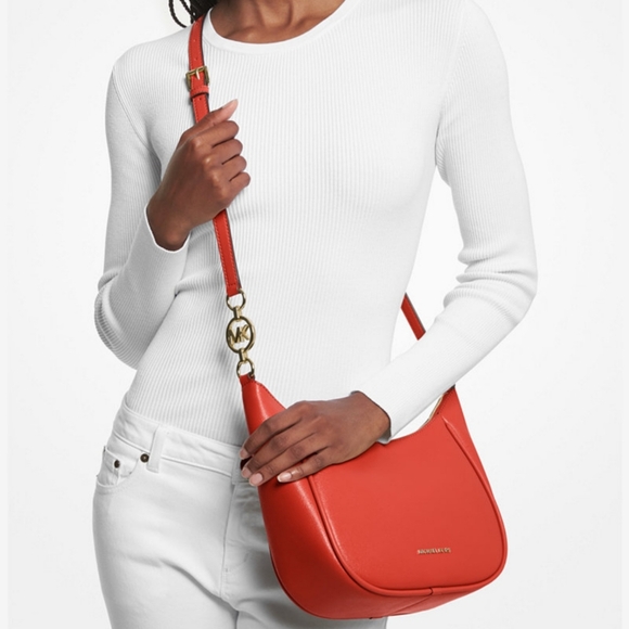 Michael Kors Cheryl Medium Leather Adjustable Crossbody in Brown Terracotta - Picture 2 of 3